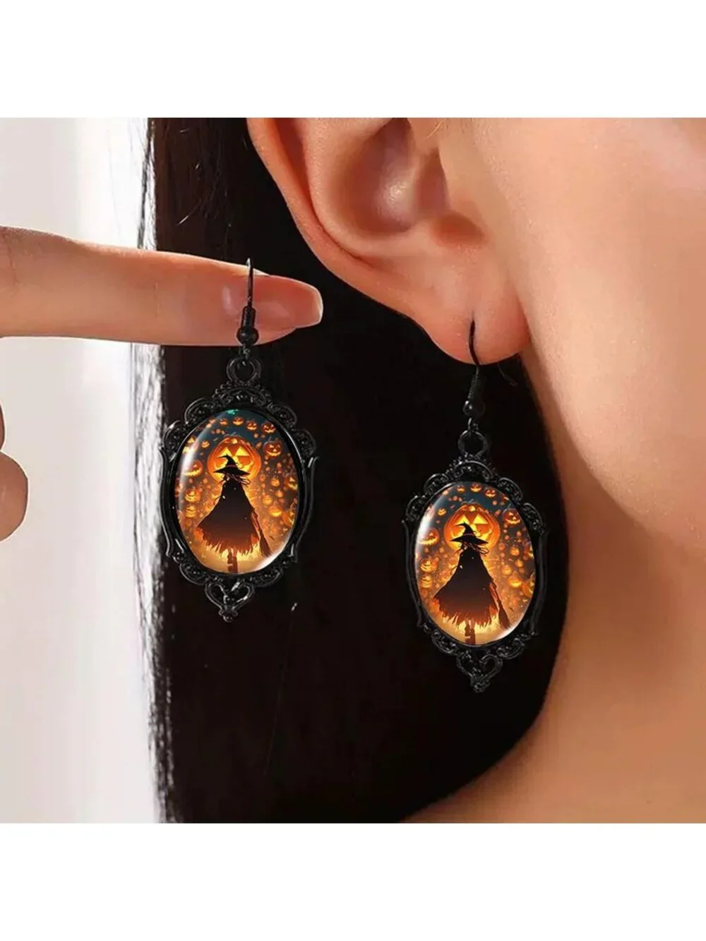 Women’s Yellow Jewelry Set Blue Halloween Victorian Punk Gothic Necklace Earring